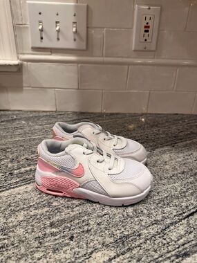 Youth Nike Air Max Shoes White Pink Yellow CW5830-100  Size 10C